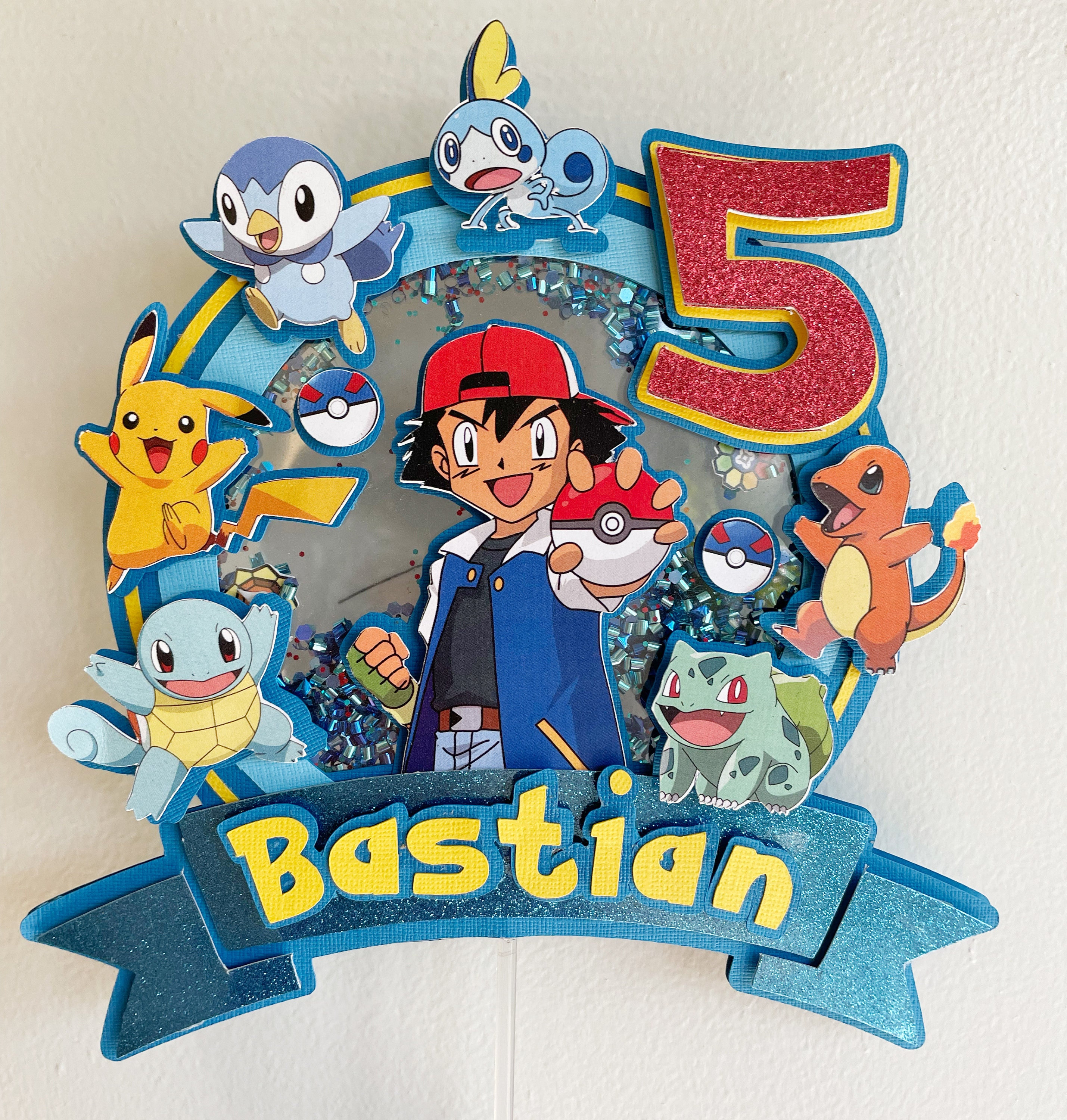 Pokemon Shaker Cake Topper, Pikachu Topper, Pokemon Cake Topper