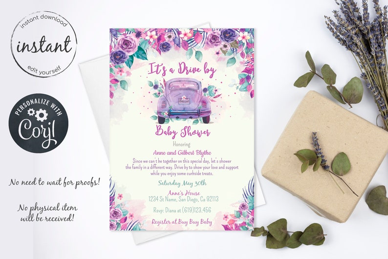 Driveby Baby Shower Drive Thru Baby Shower Girl Baby Shower Etsy