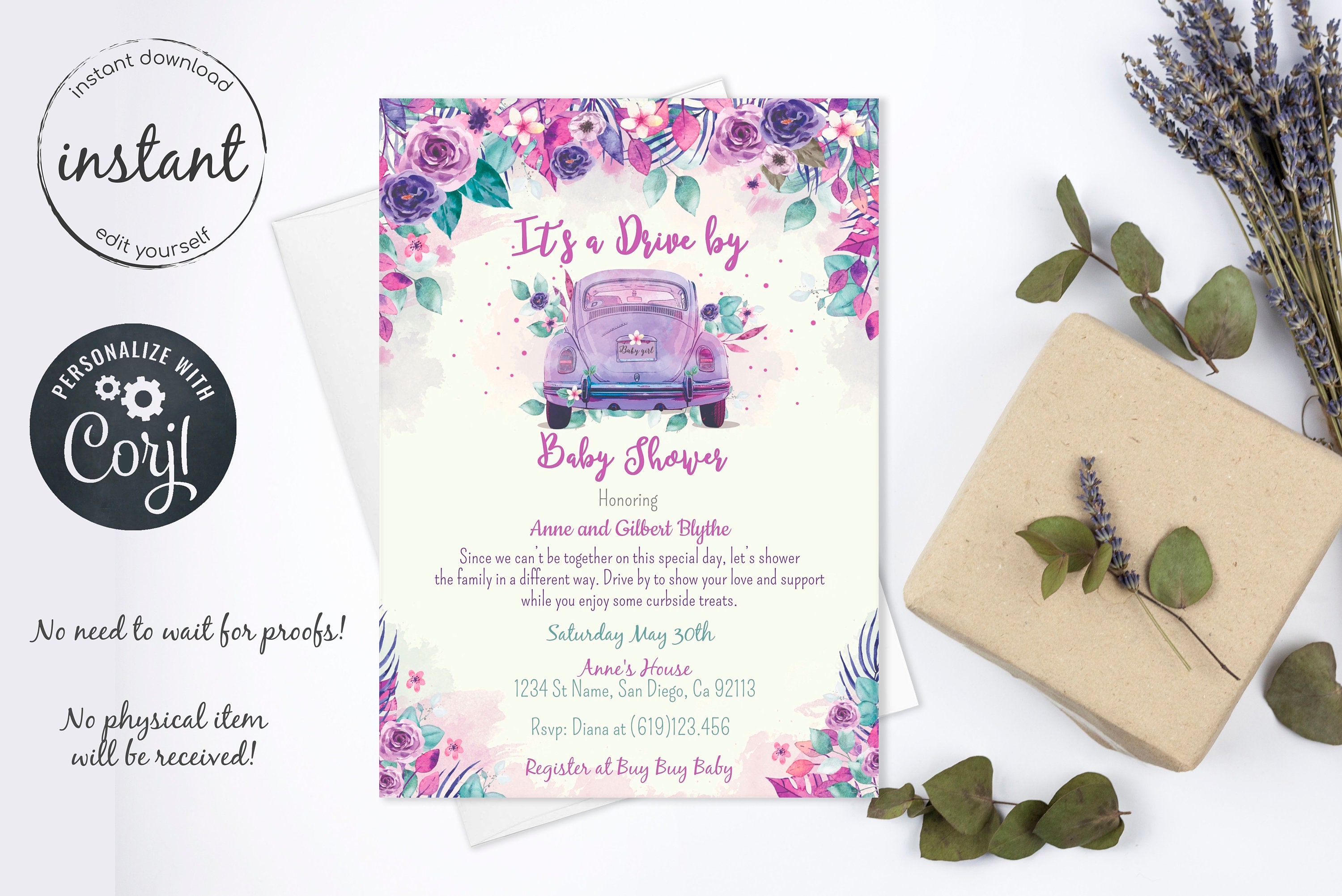 Driveby baby shower drive thru baby shower girl baby shower Etsy