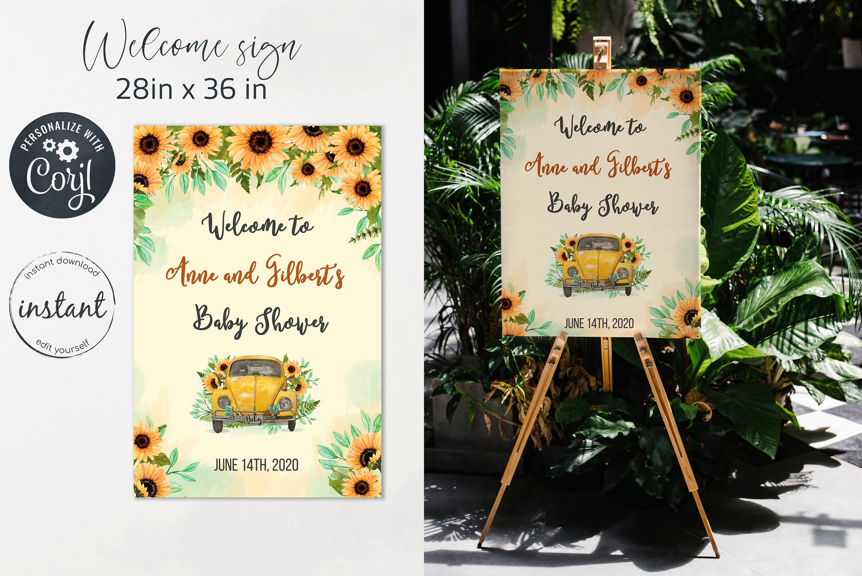 Sunflower Baby Shower Invitation Sunflower Baby Shower Drive Etsy