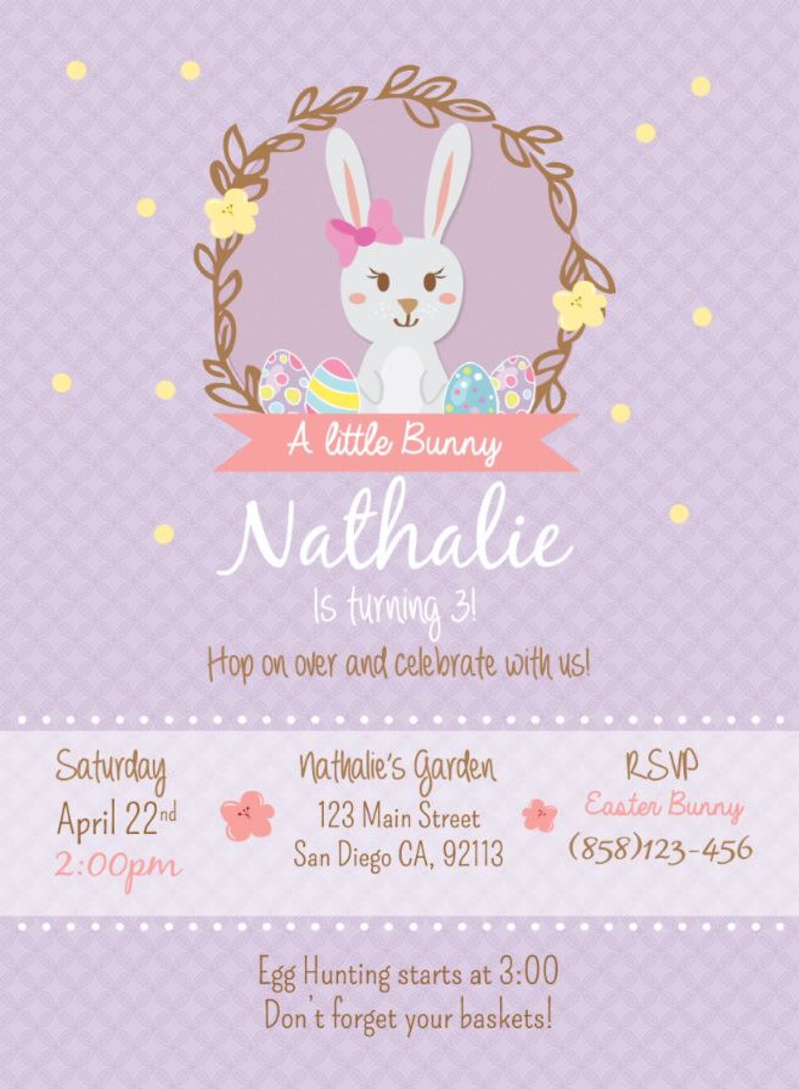 Printable Easter Birthday Party Invitation Girl Birthday - Etsy