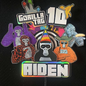 Custom Gorilla Tag Game Cake Topper, Gorilla Tag Cake 3d Topper, Monkey ...