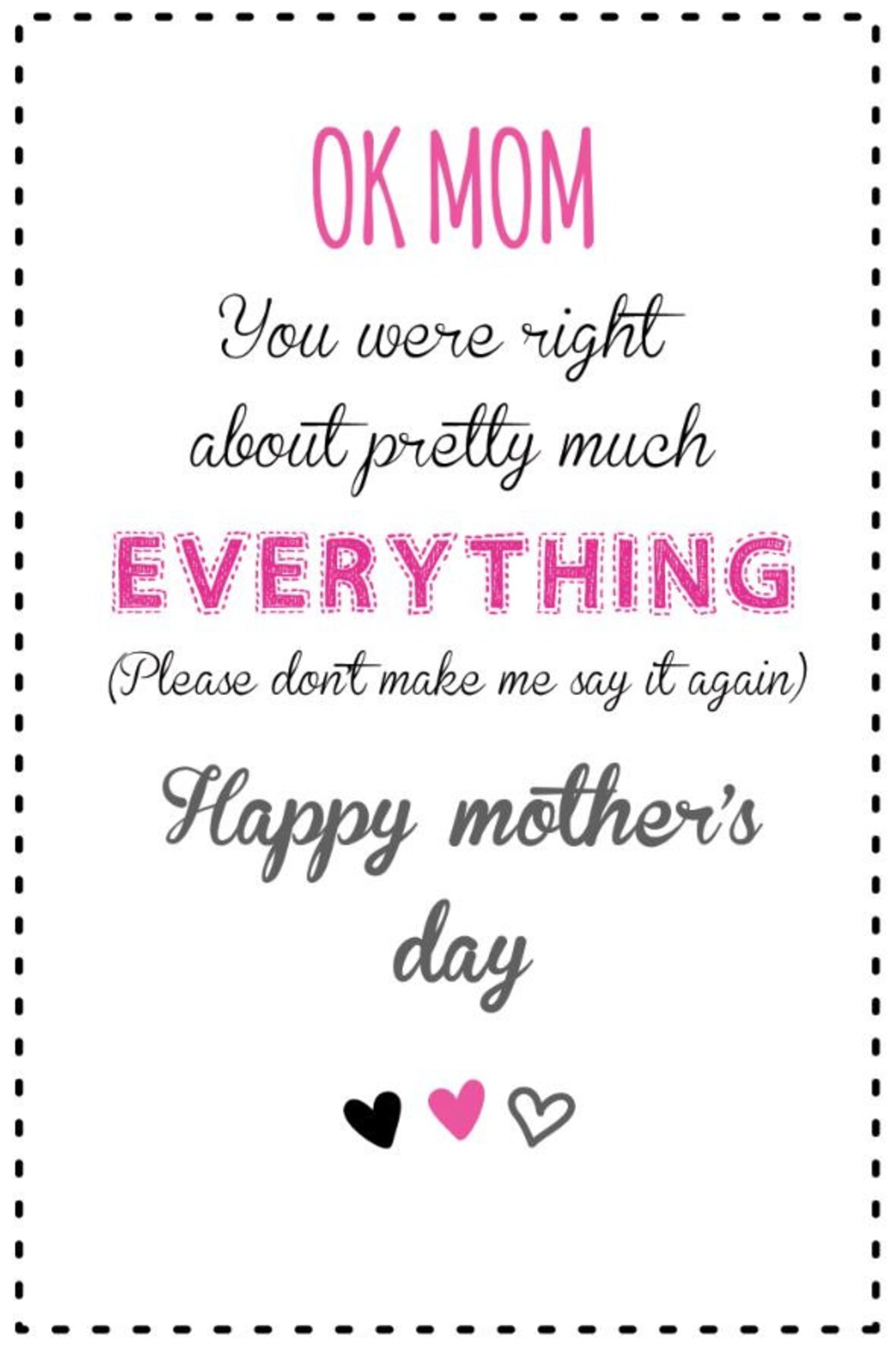 Printable Funny Mother's Day Card Funny Mom Card Funny - Etsy