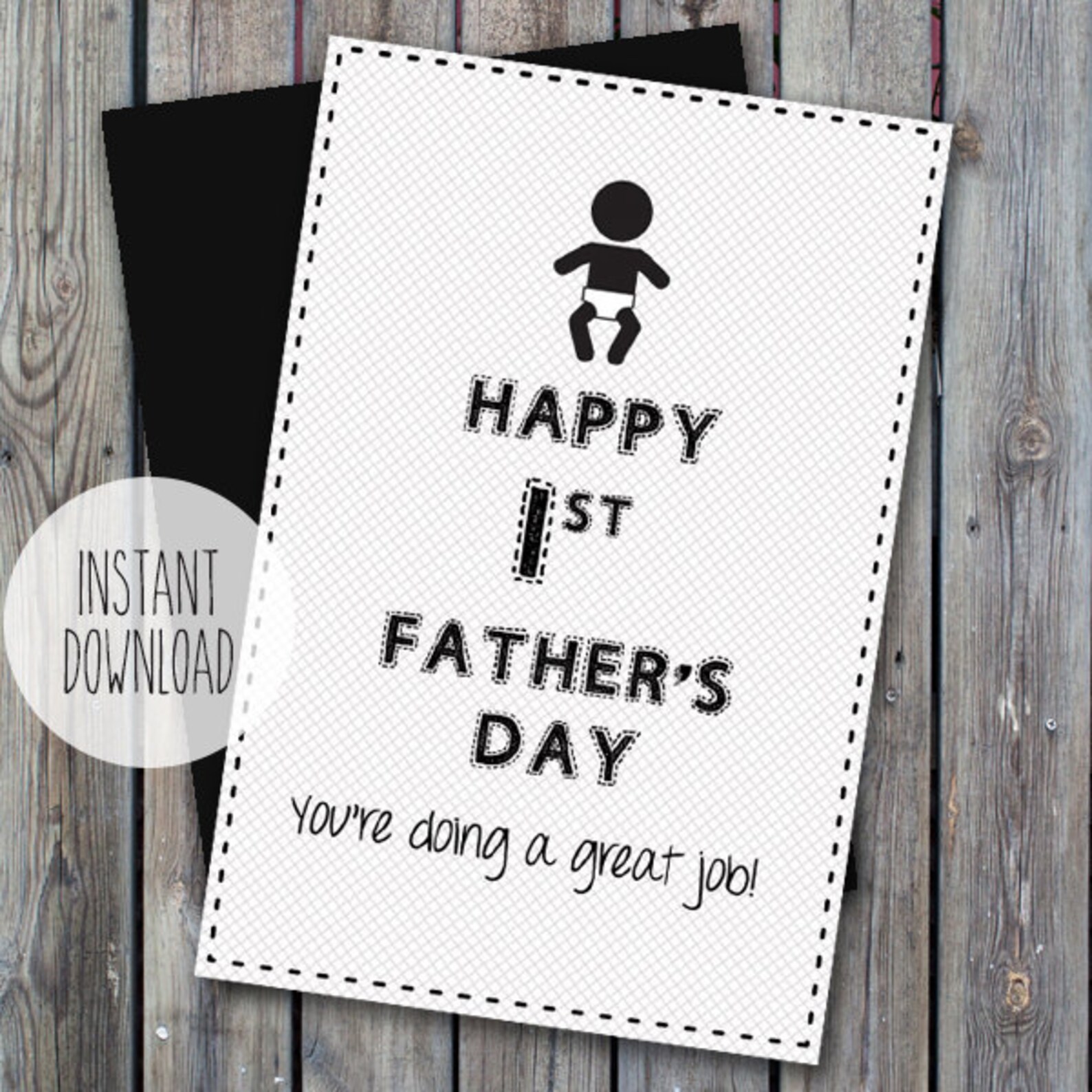 Printable Father's Day Card, Dad Card, First Father's Day Card, Best ...