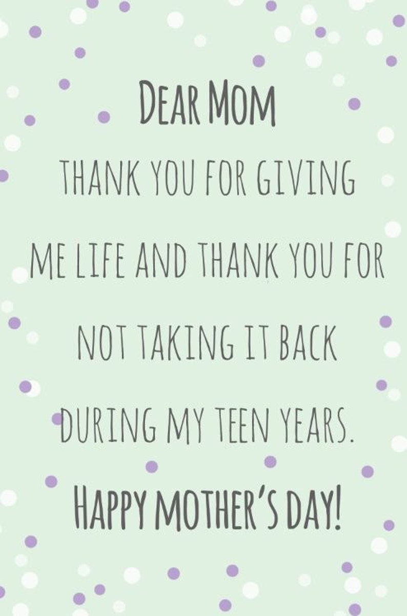 Printable Mother's Day Card Funny Mother's Day Card - Etsy