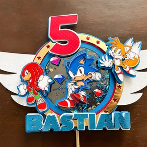 Sonic the hedgehog Shaker Cake topper, sonic cake topper, sonic birthday topper, sonic shaker, sonic shaker topper, custom sonic cake topper