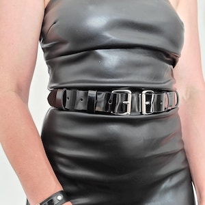 Double Buckle Leather Belt – Adjustable O-Ring Waist Belt for Women & Men | Handmade Statement Accessory