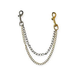 Cadena doble de metal mixto con clips
