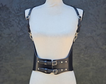 The Convertible Leather Corset Harness Belt