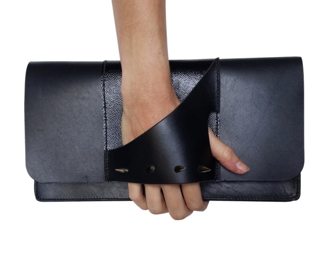 Spiked Handle Clutch Etsy