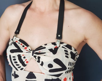 Strapless Dress/Top Leather Suspender