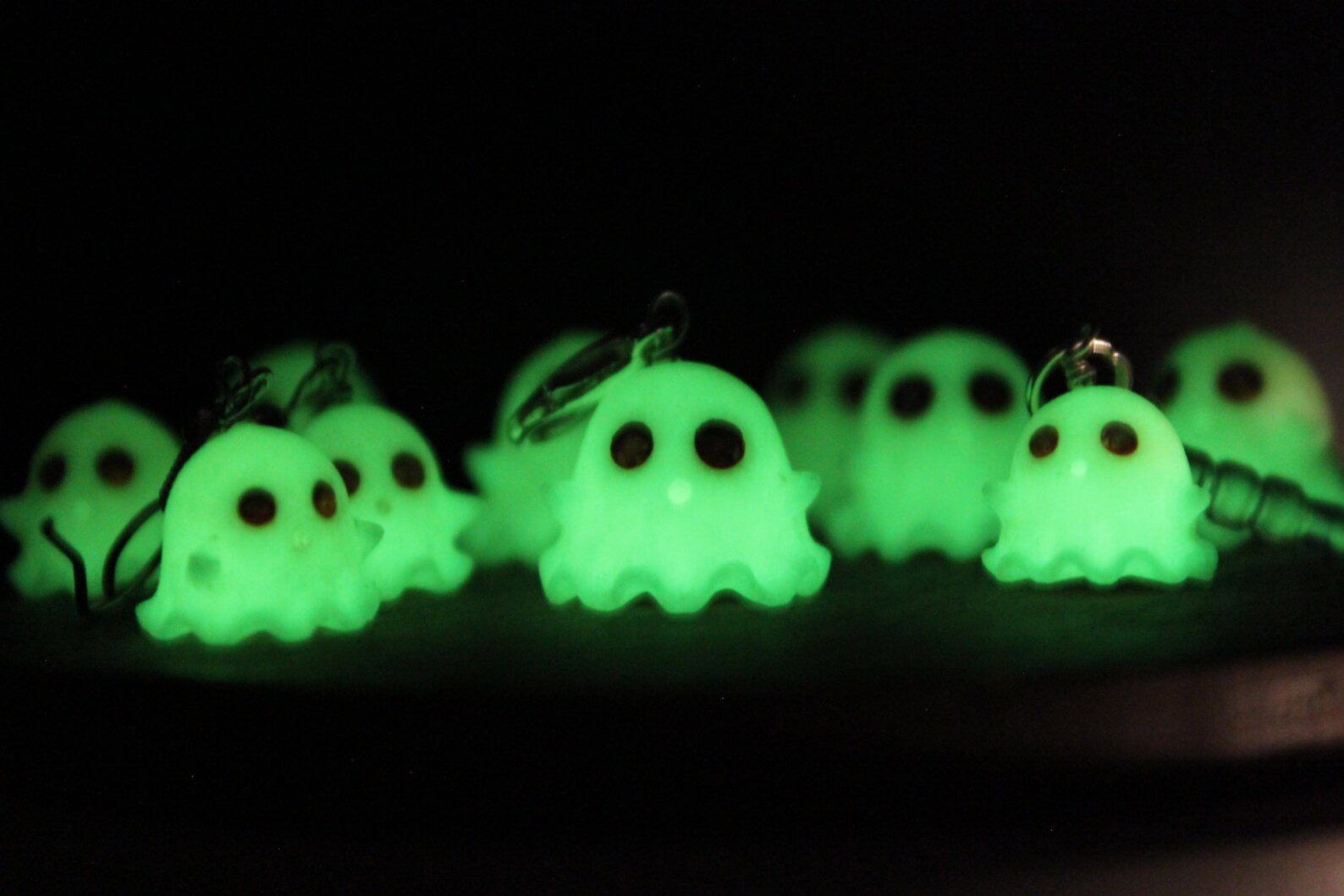 CUSTOM EYE COLOR Glow in the Dark Ghost Charm Handmade With Etsy