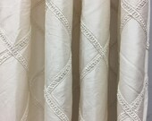 Paramount Cream white Braided trim taffeta Drapery Fabric by the yard