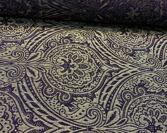 Black Silver Santamon Chenille Fabric Damask Print upholstery furniture fabric by the yard