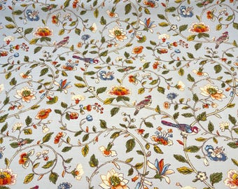 Tessuto per tappezzeria Waverly Summer Isles Tigerlily Floral Bird tagliato su misura