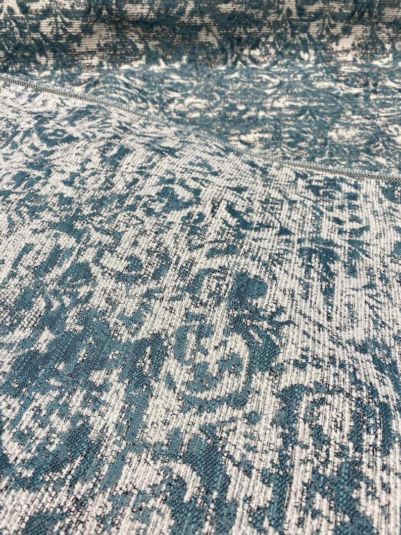 Mill Creek Beecher Aqua Teal Chenille Upholstery Fabric By The Yard