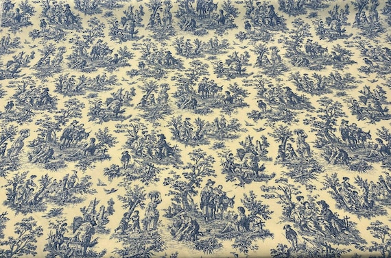 Waverly Toile Blue Charmed Rustic Life Fabric by the Yard 