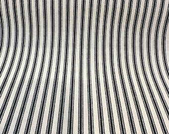 Waverly Timeless Ticking Black Striped Cotton Fabric By The Yard