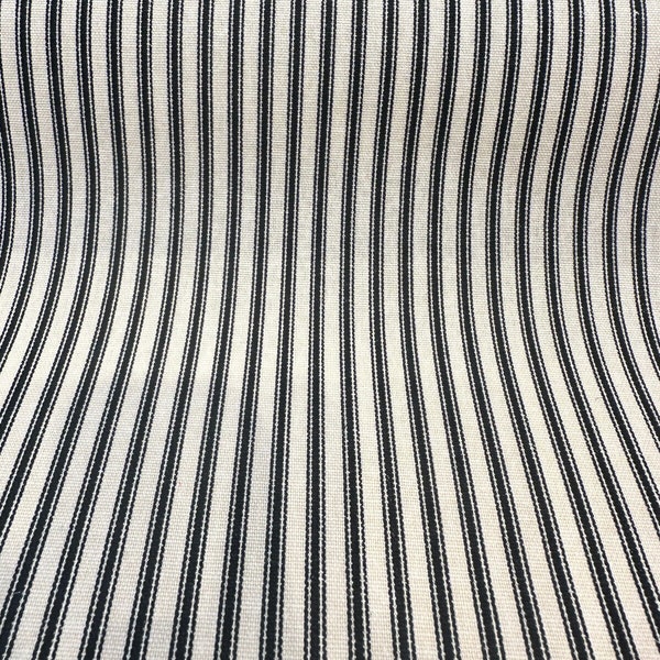 Waverly Timeless Ticking Black Striped Cotton Fabric By The Yard