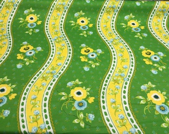 Bloomcraft vintage Green Yellow Floral River Tissu par cour