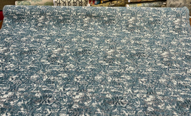 Mill Creek Beecher Aqua Teal Chenille Upholstery Fabric By The Yard