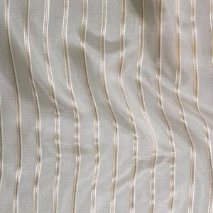 P Kaufmann Crossing Elegant Gold Stripe Sheer Fabric double width By the yard