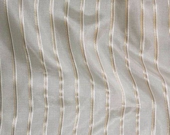 P Kaufmann Crossing Elegant Gold Stripe Sheer Fabric double width By the yard