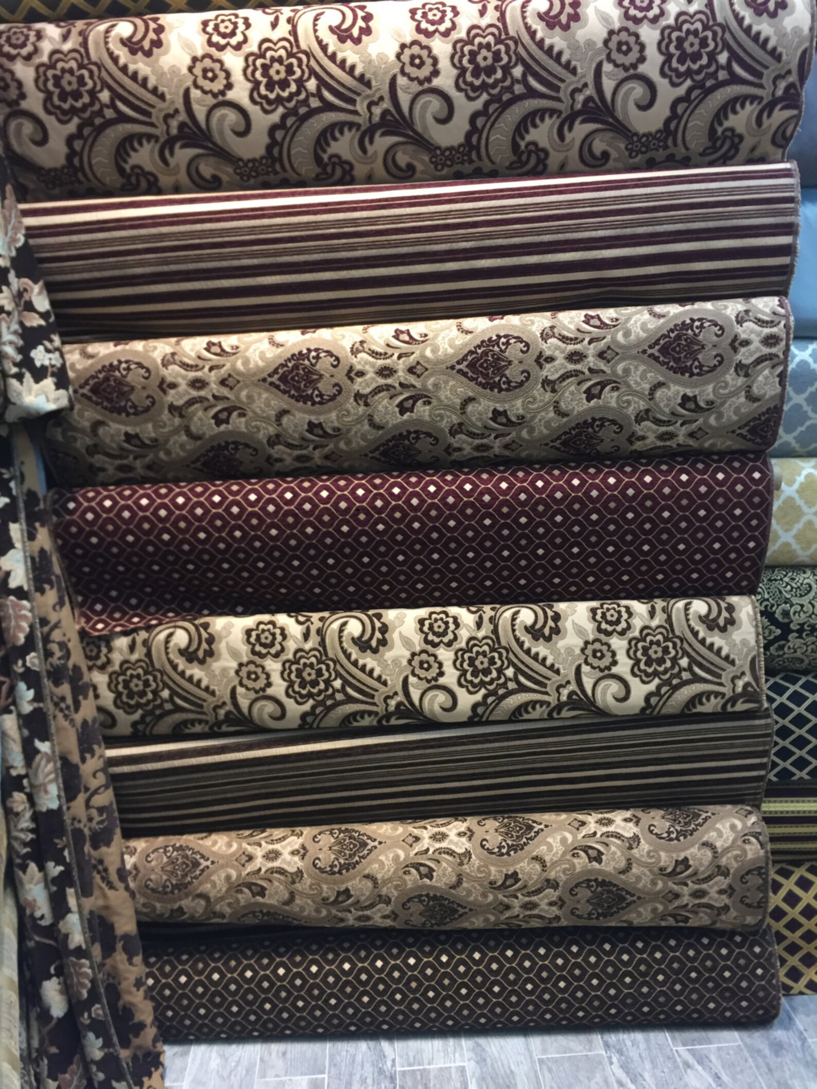 Moderna Wine Fabric Beautifull Chenille Upholstery 56" With Matching ...