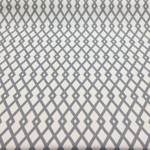 Robert Allen Fret Ivory Graphite Gray Fabric Drapery Upholstery By the yard