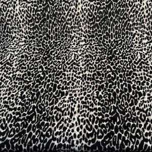 Velvet Kuna Onyx Black Leopard Upholstery Fabric By The Yard