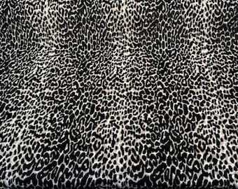 Velvet Kuna Onyx Black Leopard Upholstery Fabric By The Yard