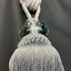 Silver Crystal Tassel Curtain Tiebacks