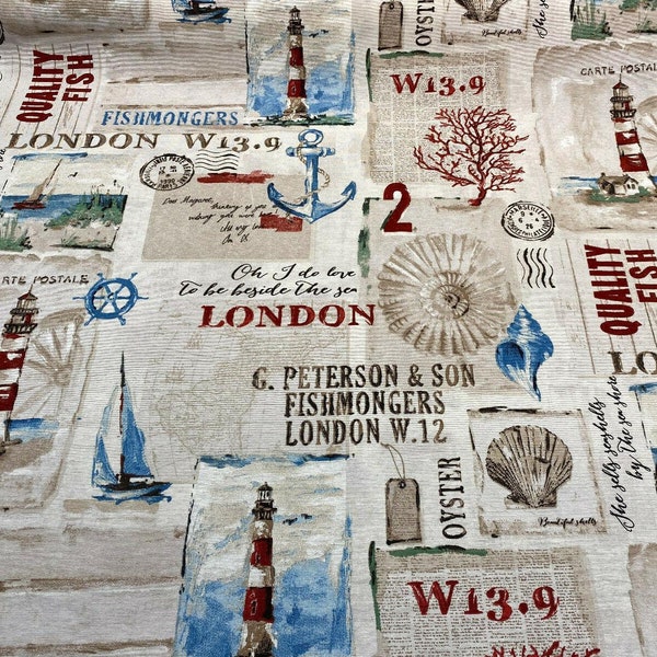 Beside The Sea London Watchtower Drapery Upholstery Fabric By The Yard