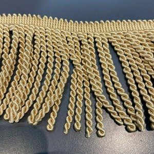 Bullion Fringe 4&#39;&#39; Light Gold Trim By The Yard
