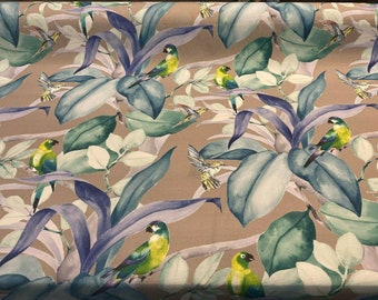Grüne Vögel blau Floral Zweige Drapery Polster Stoff Bulk Stock