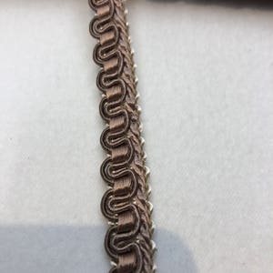 Taupe Decorative Scroll Style Braid Gimp Trim