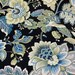 Swavelle Black Jacobean Floral Venezla Moonlit Sky Linen Fabric by the ...