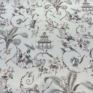 Waverly Mandarin Prose Moonstone Drapery Upholstery Fabric By The Yard image 1