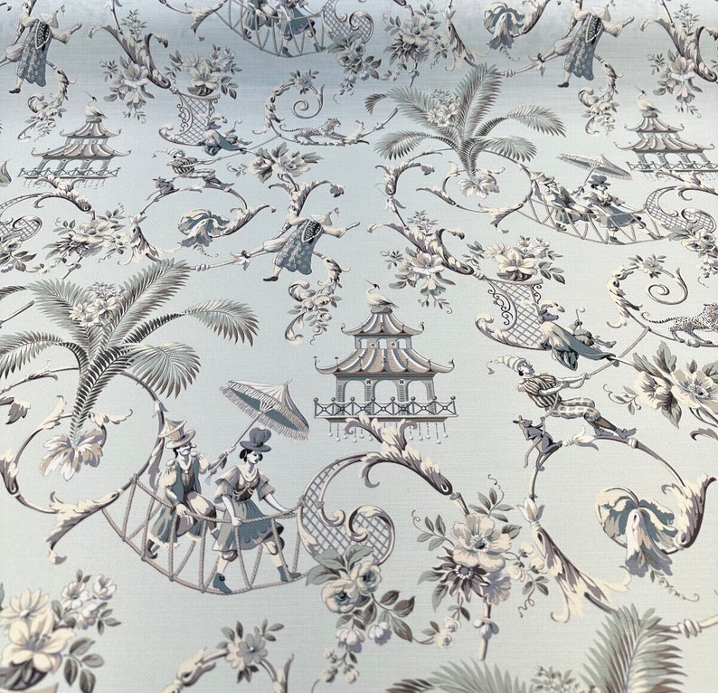 Waverly Mandarin Prose Moonstone Drapery Upholstery Fabric By The Yard image 4