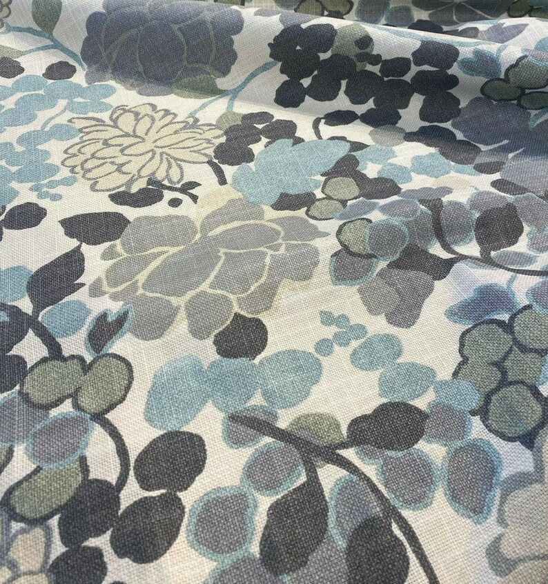 Waverly Blossom Gray Floral Novogratz Upholstery Drapery Etsy