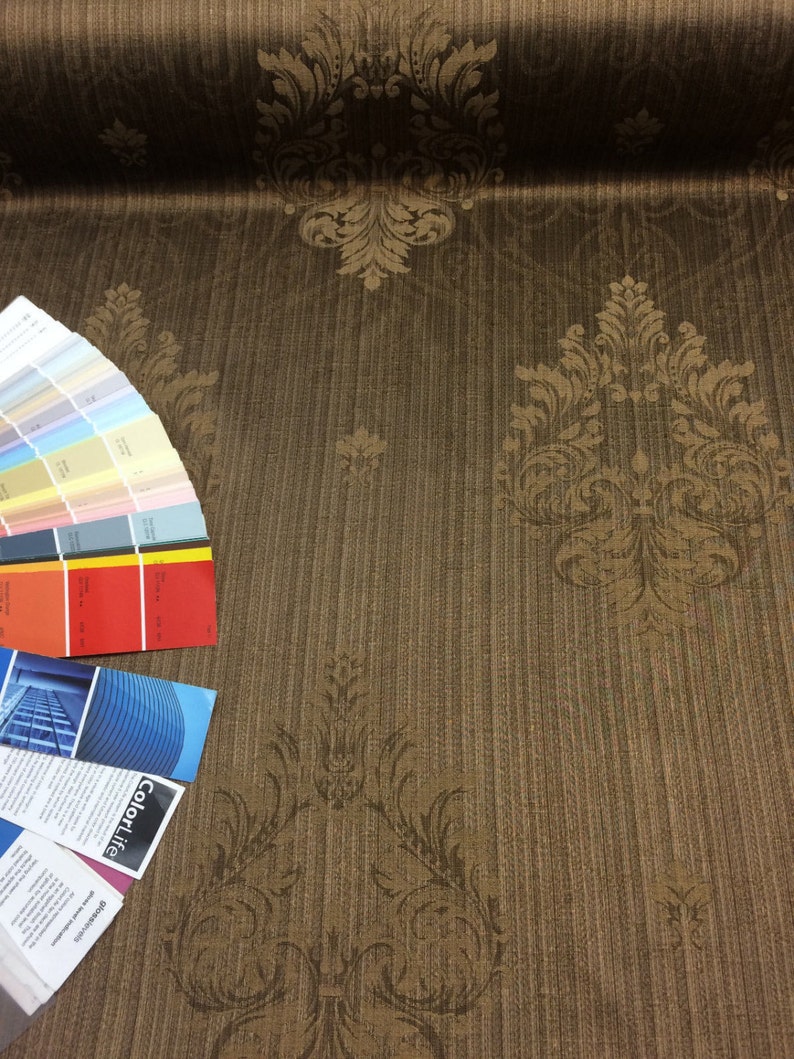 Nutmeg Damask Excellent for Drapery reversible 56 inches wide Fabric By the yard Multipurpose