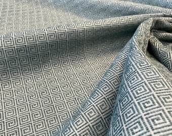 Greek Key Azure Tide Alexis Brocade Jacquard Fabric By The Yard