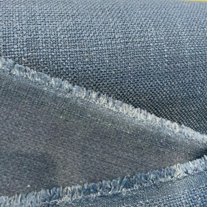 Talbot Marine Blue Linen Chenille Upholstery Fabric By The Yard