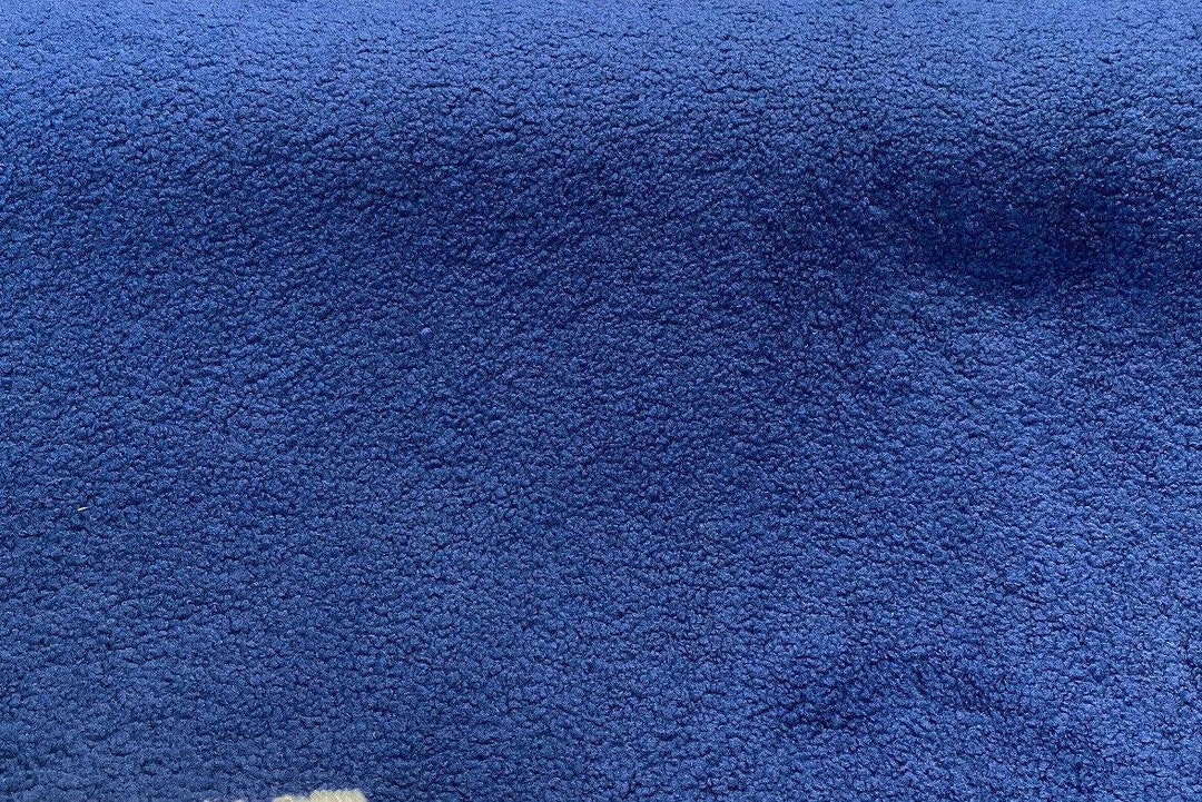 Fuzzy Wooly Boucle Blue Sapphire Upholstery Drapery Fabric by the Yard ...