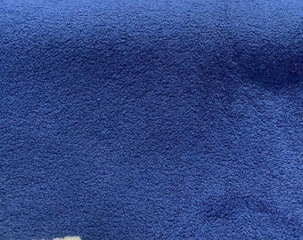 Fuzzy Wooly Boucle Blue Sapphire Upholstery Drapery Fabric By The Yard