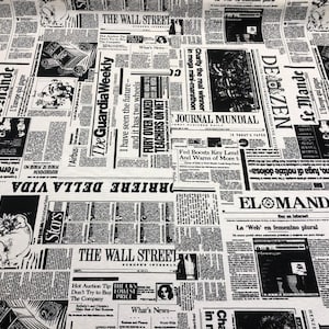 Wall Street Journal Cotton Drapery Tissu de rembourrage par cour image 1