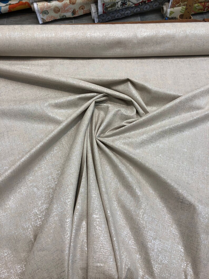 Sparkling Silver Shimmer Drapery Upholstery Linen Fabric by Etsy