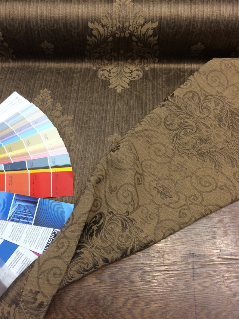 Nutmeg Damask Excellent for Drapery reversible 56 inches wide Fabric By the yard Multipurpose
