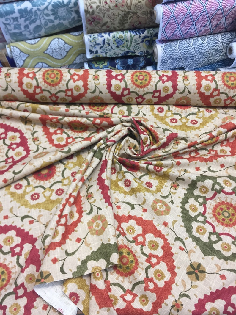Richloom Cornwall Spice suzani Fabric by the yard Multipurpose | Etsy
