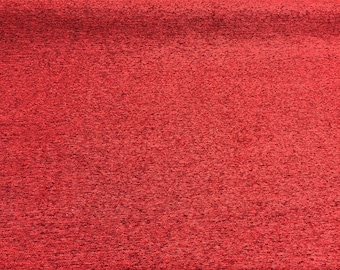 Ruby Red Heavy Solid Chenille Backed Upholstery Fabric by the yard